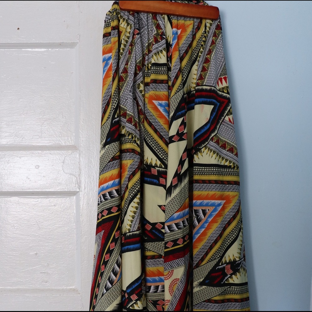 Tribal print maxi skirt